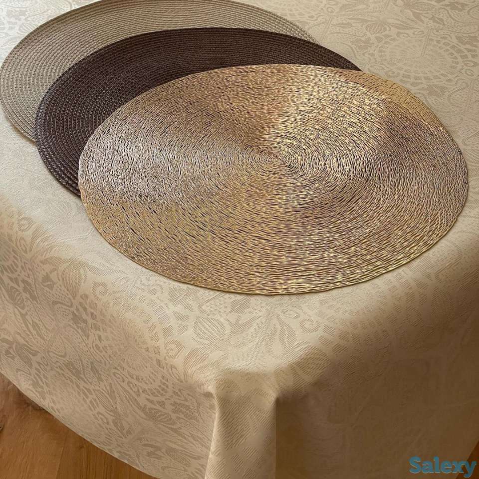 Испанская жаккардовая скатерть с золотым люрексом тефлоновым покрытием, фотография 2