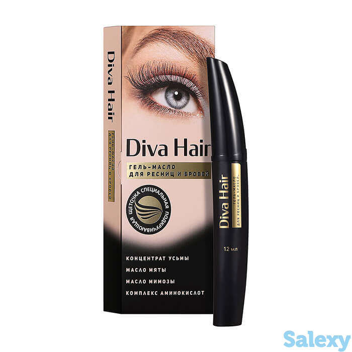 Масло-гель для ресниц и бровей diva hair oil gel, фотография 1