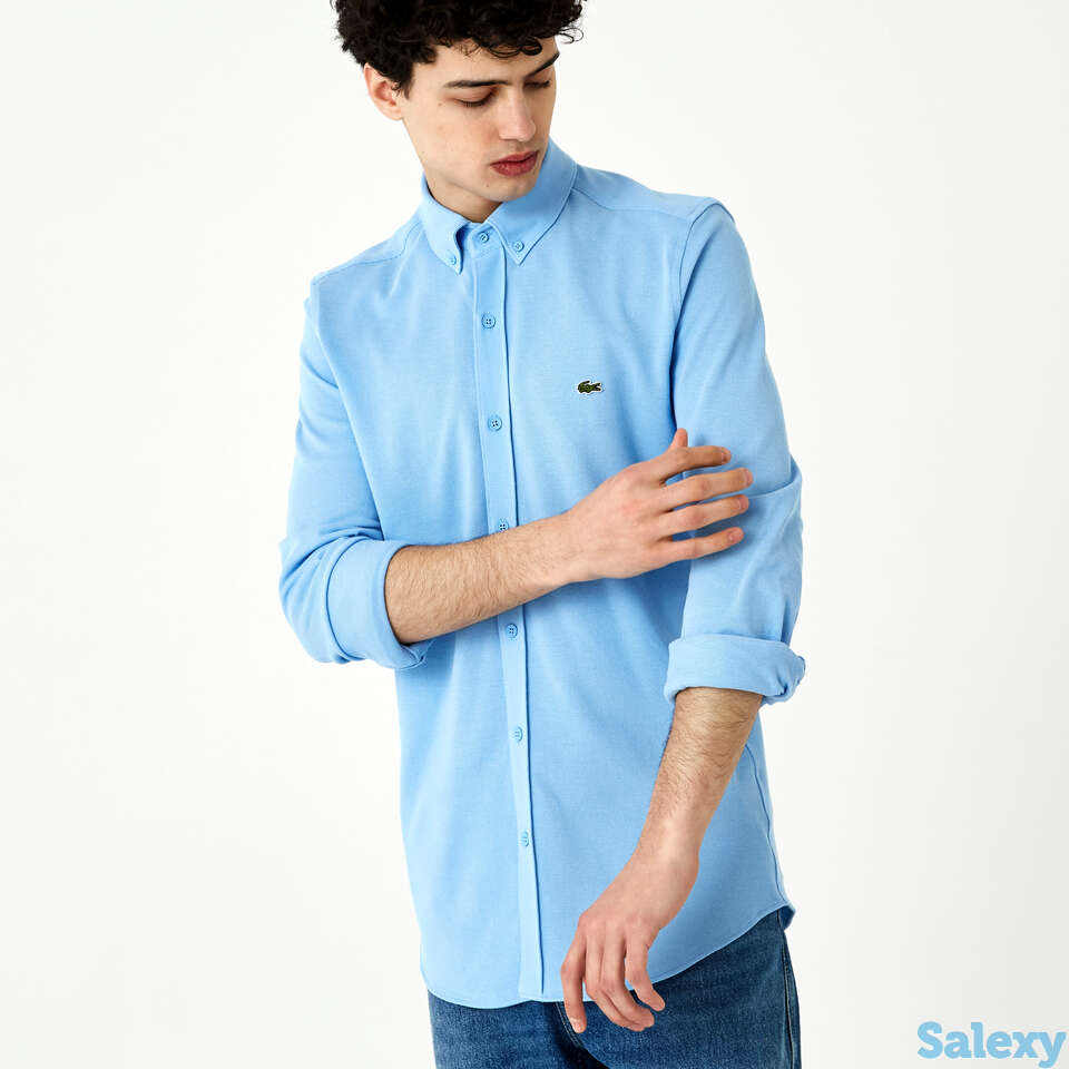 Мужская рубашка lacoste slim fit из органического хлопка, фотография 1