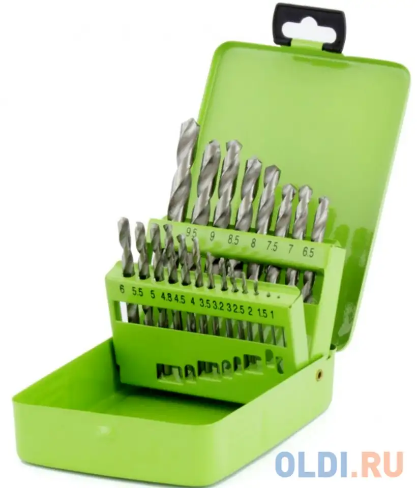 Набор сверл по металлу, 1-10 мм (через 0,5 мм+3,2и4,8 мм), hss,, фотография 1