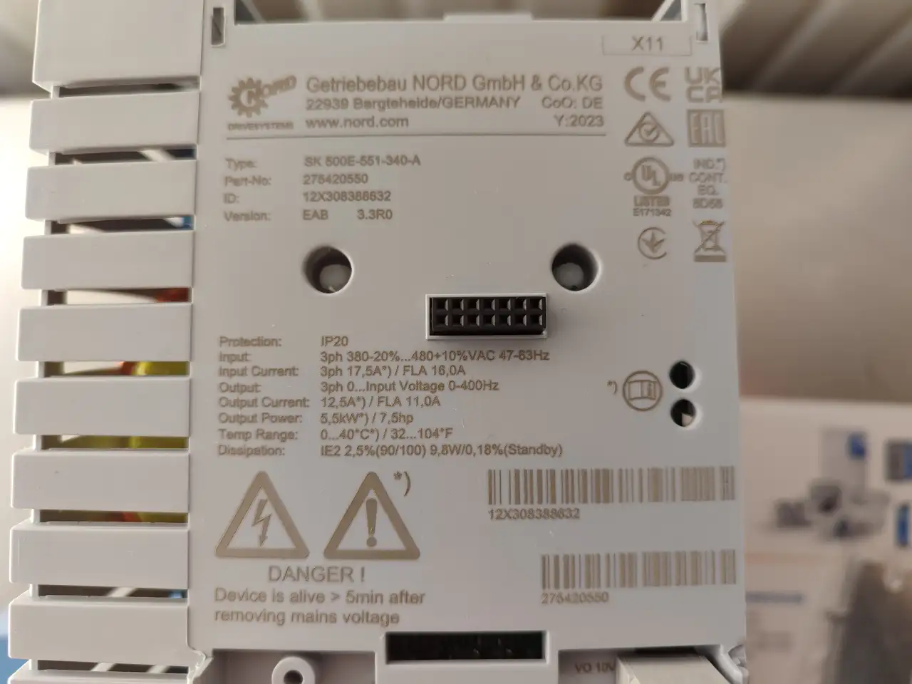 ПРЕОБРАЗОВАТЕЛЬ SK 500E-551-340-A с технологической панелью, фотография 3