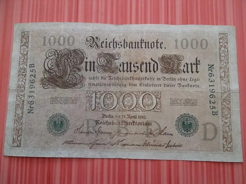 1000 марок 1910г. 63..25 зеленая печать!, фотография 2