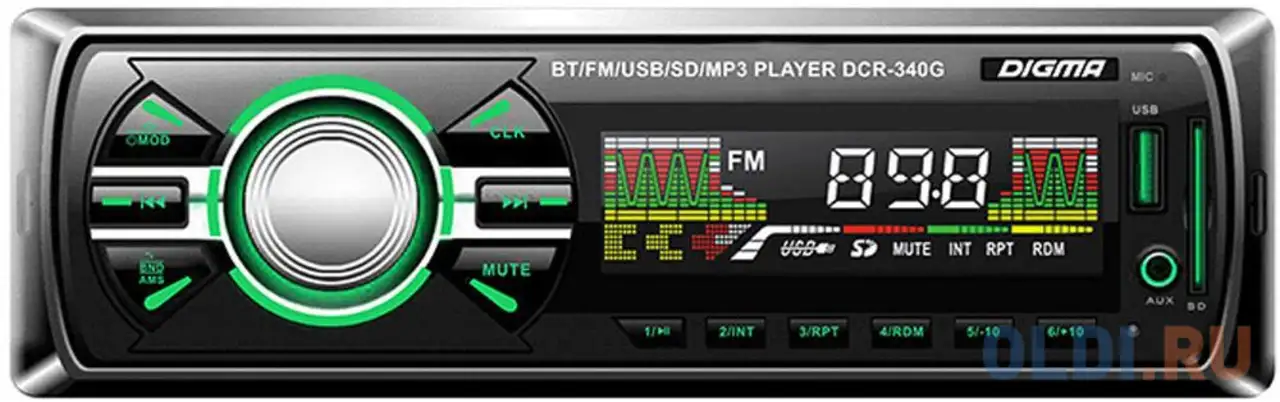 Автомагнитола digma dcr-340g 1din 4x45вт, фотография 1
