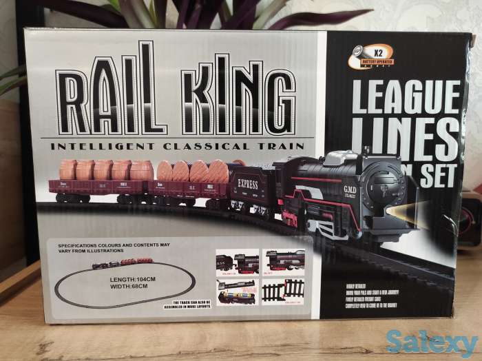 Железная дорога. Поезд + 3 вагона (на батарейках), фотография 5