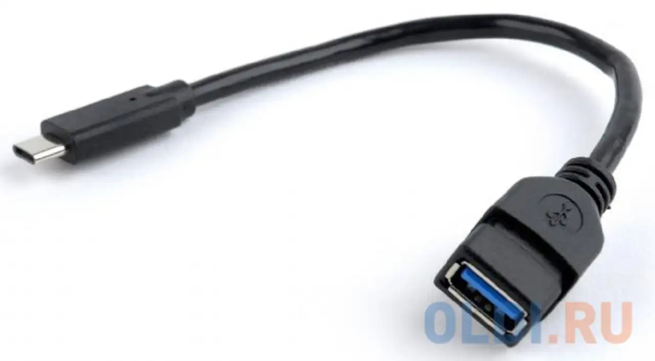 Адаптер type-c 0.2м cablexpert a-otg-cmaf3-01 круглый черный, фотография 1