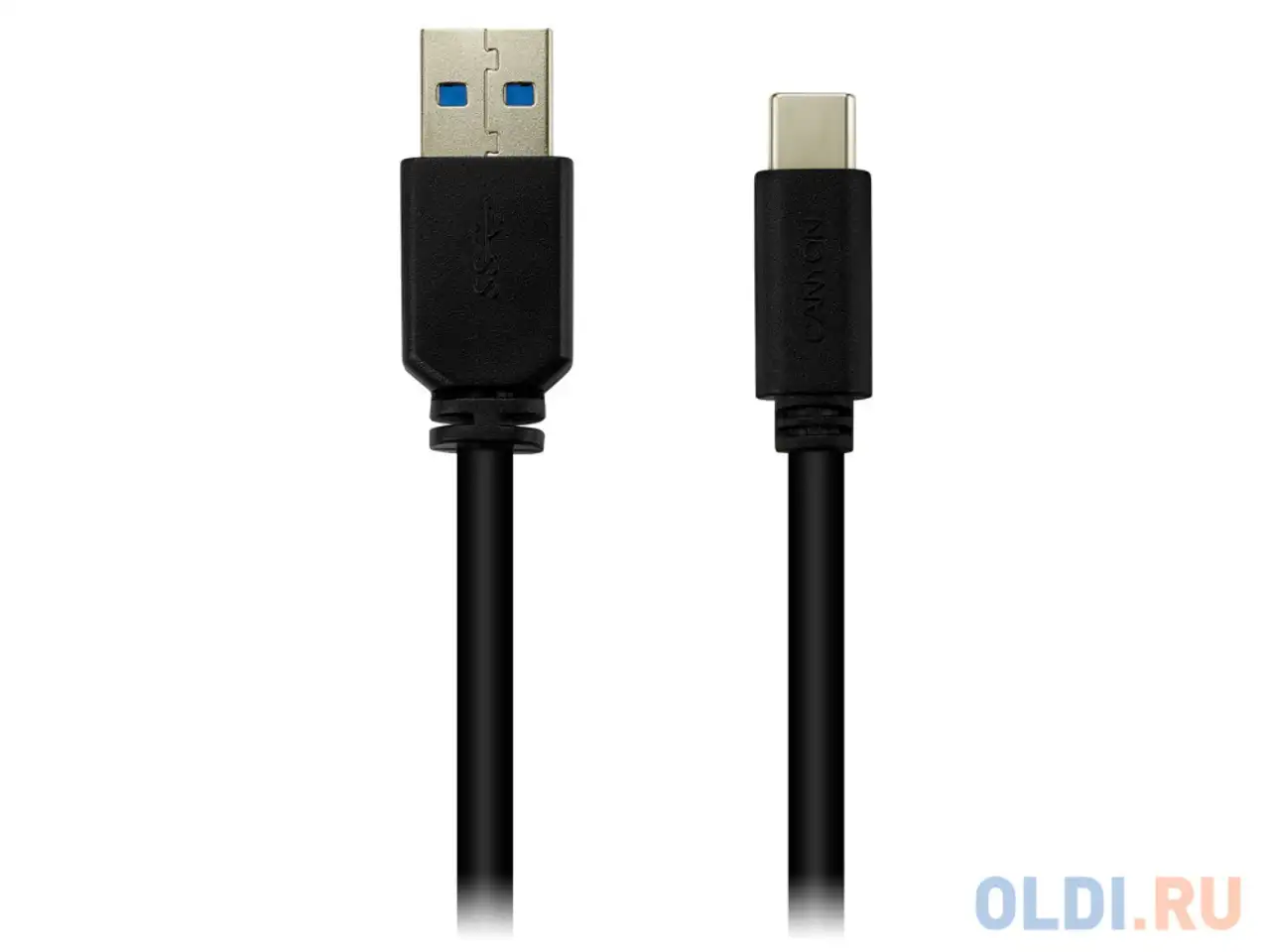 Кабель type-c 1м canyon cne-usbc4b круглый черный, фотография 1