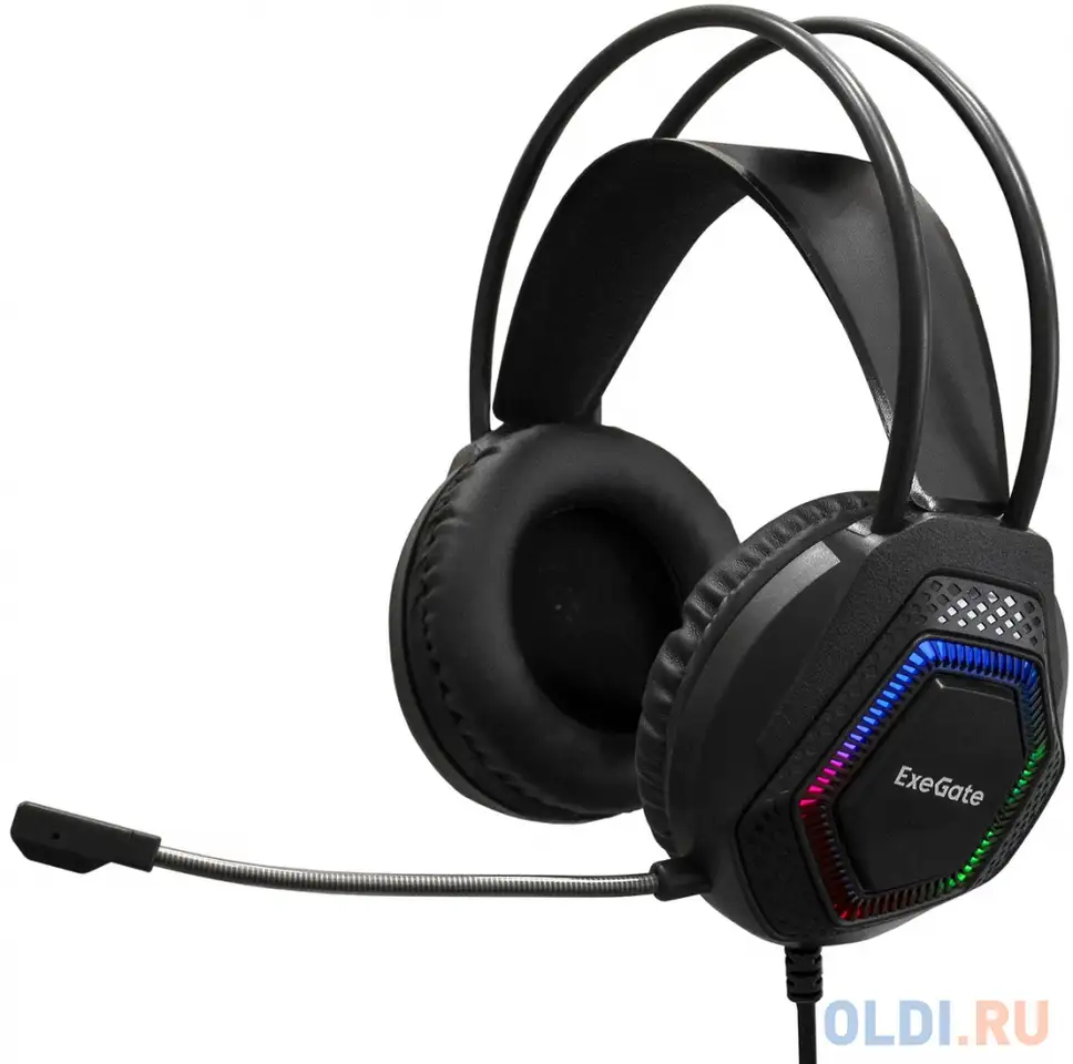 Игровая гарнитура exegate cosmos hs-704gl (объемный звук 7.1, длина кабеля 2.5м,, фотография 1