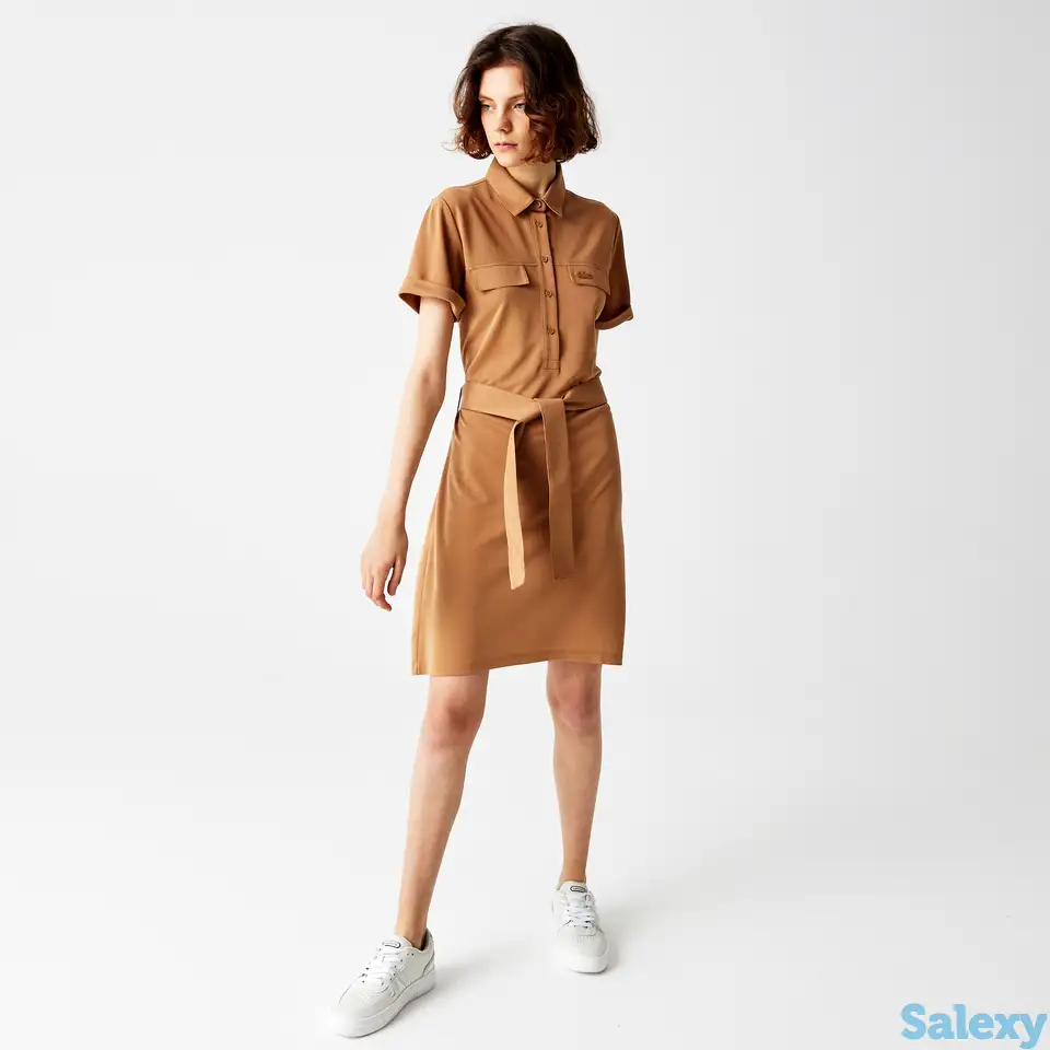 Женское платье lacoste с коротким рукавом и воротником-рубашкой, фотография 1