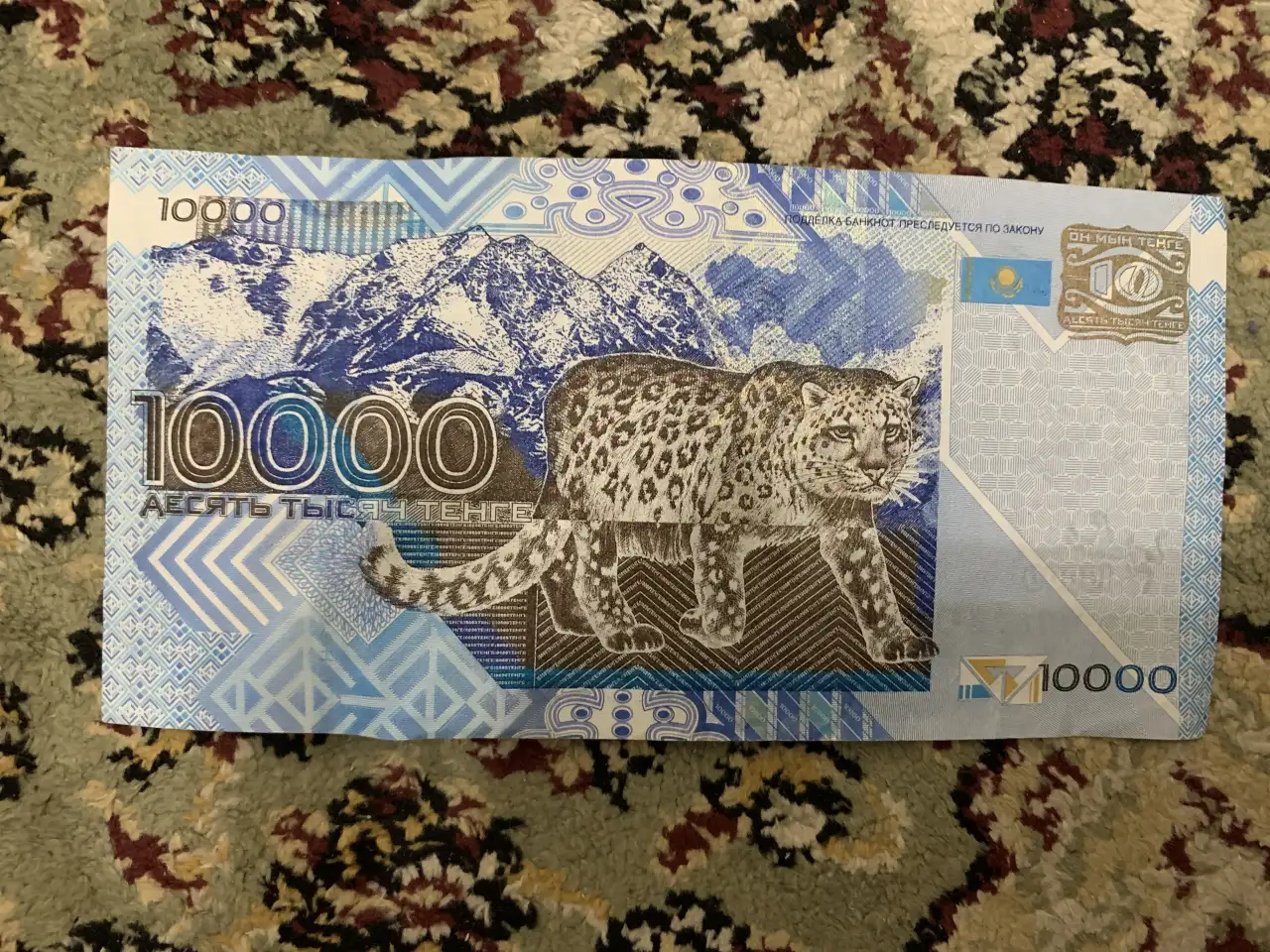 Десять тысяч тенге 2003 года с барсом, фотография 2