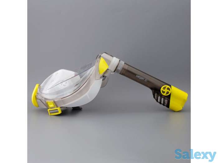 Маска подводная полнолицевая sargan галактика премиум прозрачная/желтая/желтая, фотография 2