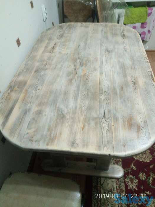 деревянный стол из массива сосны, фотография 6