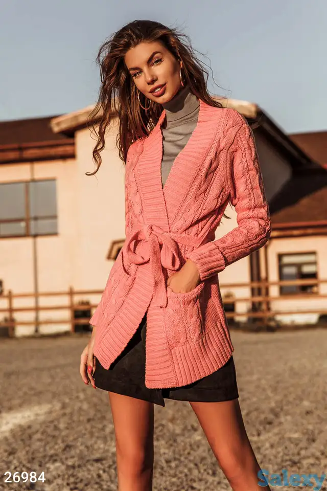 Мягкий кардиган с поясом, фотография 1