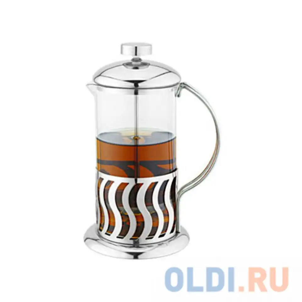 Френч-пресс teco tс-f3035 серебристый прозрачный 0.35 л металл/стекло, фотография 1