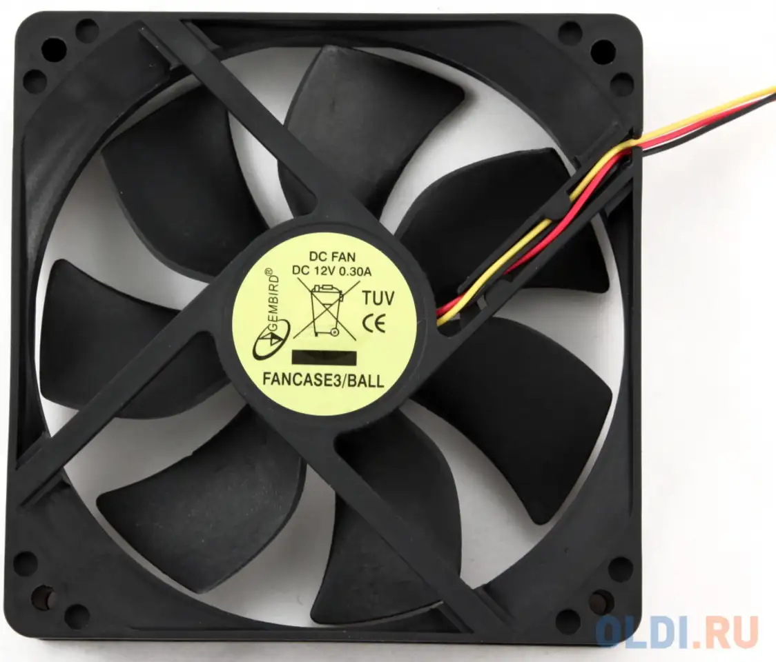 Вентилятор gembird fancase3/ball 120x120x25 узкий разъем 3pin, фотография 1