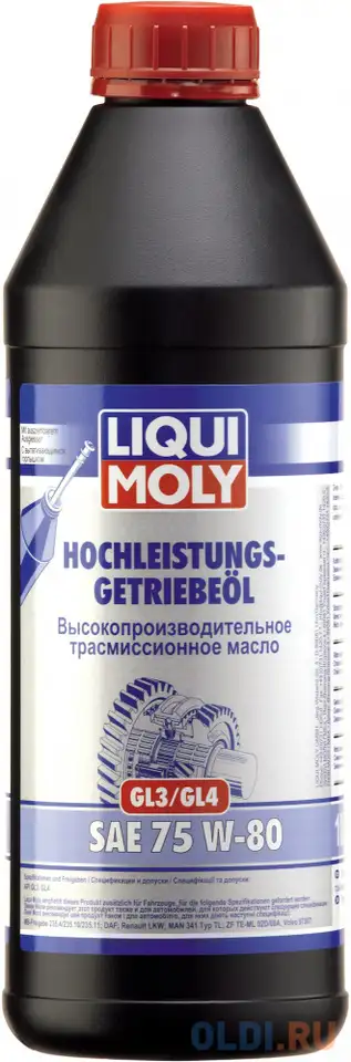 Нс-синтетическое трансмиссионное масло liquimoly hochleistungs-getriebeoil 75w80 1 л 7584, фотография 1