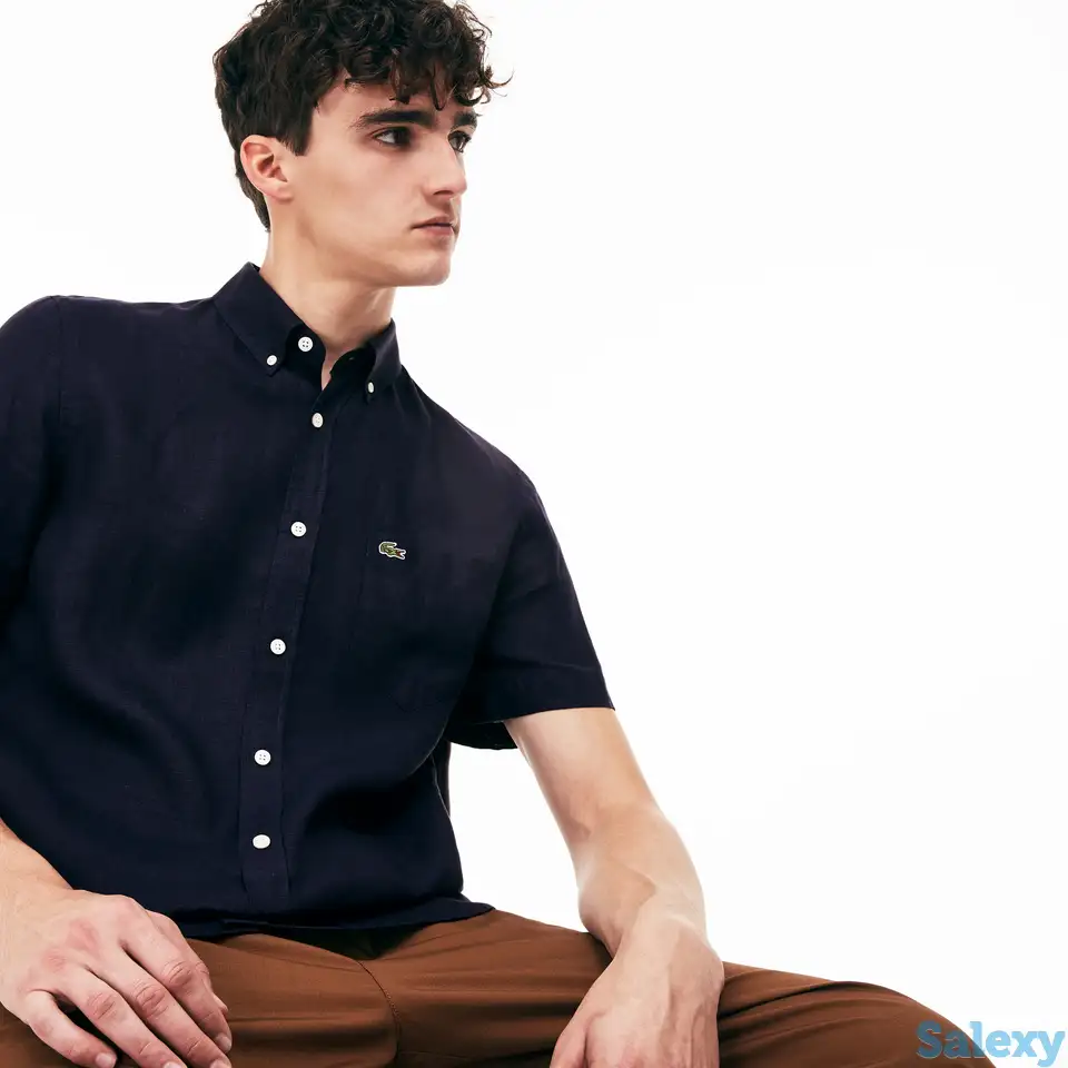 Мужская льняная рубашка lacoste regular fit, фотография 1