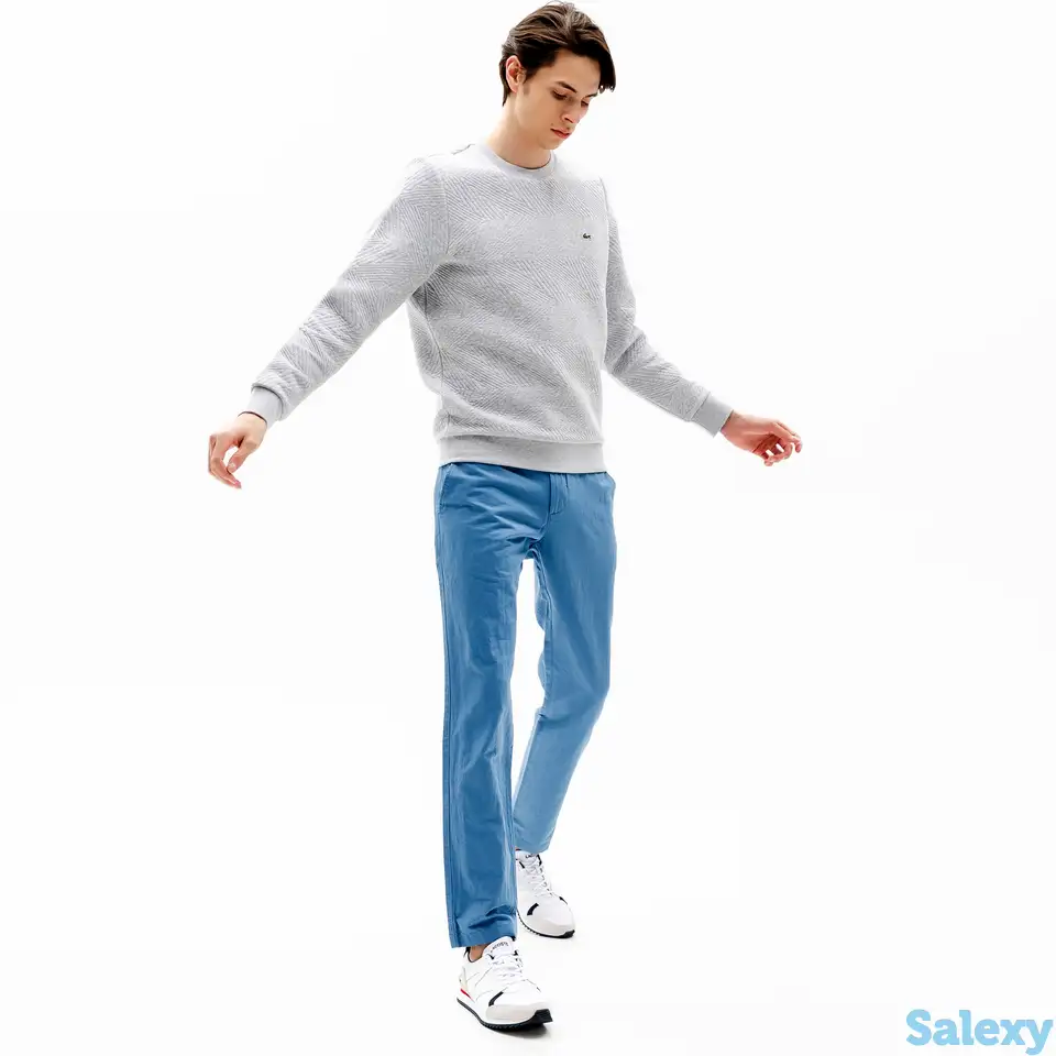 Мужские брюки lacoste casual fit из смемси хлопка и льна, фотография 1