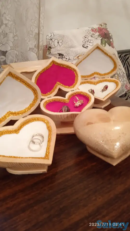 Шкатулка сердечко из дерева., фотография 2