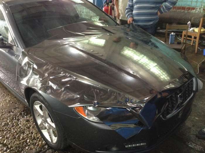 Пленка автомобильная черный хром, автопленка, фотография 3