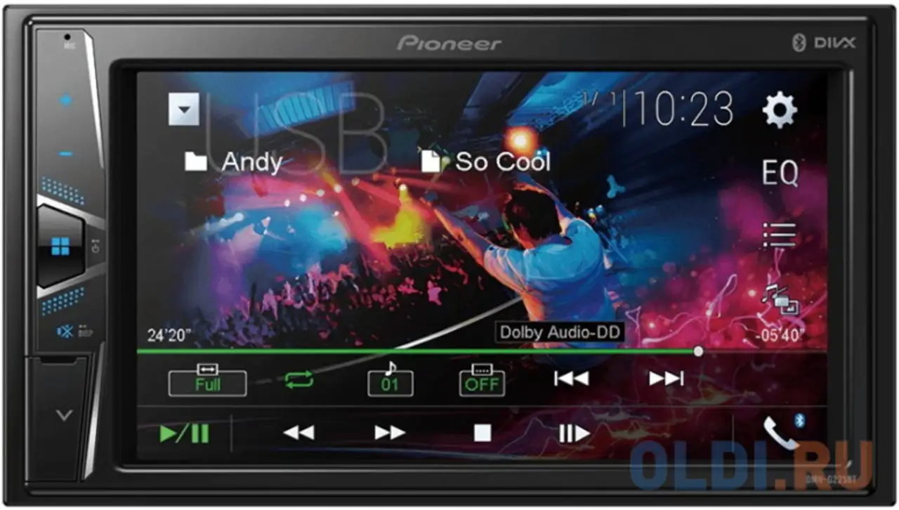 Автомагнитола pioneer dmh-g225bt 2din 4x50вт, фотография 1