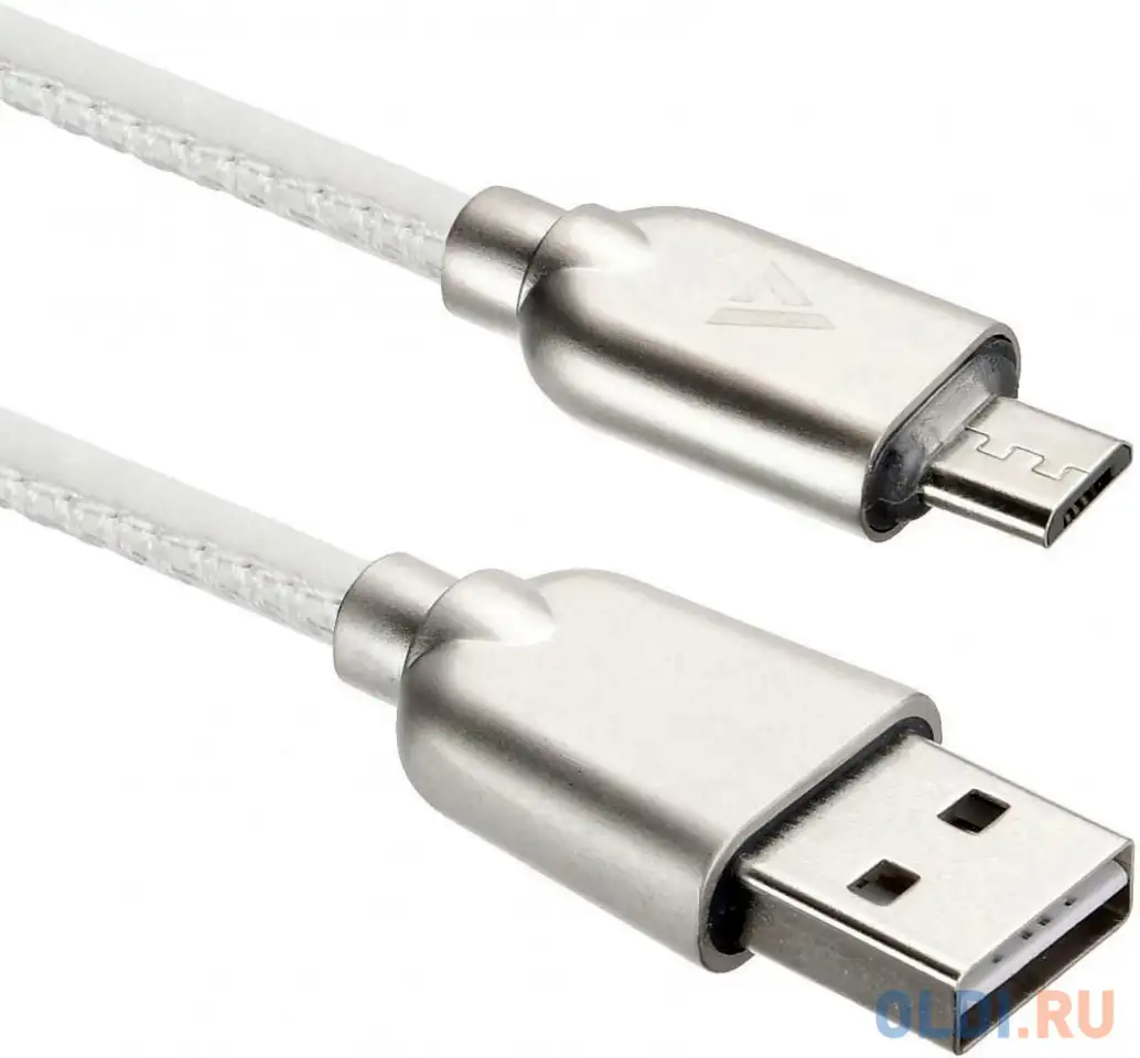 Кабель microusb 1м acd acd-u926-m1w круглый белый, фотография 1