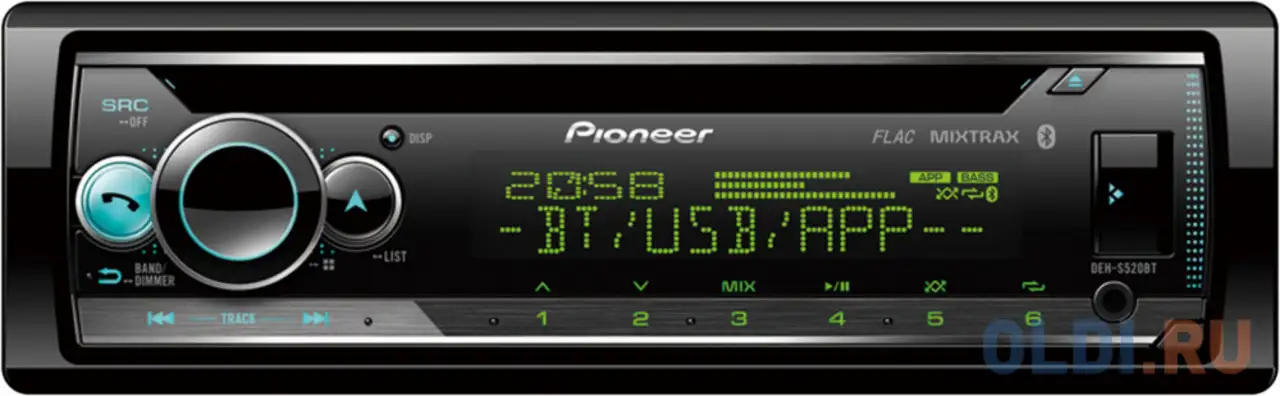 Автомагнитола cd pioneer deh-s520bt 1din 4x50вт, фотография 1