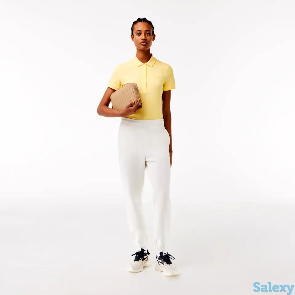 Женское поло lacoste slim fit из эластичного хлопка, фотография 1