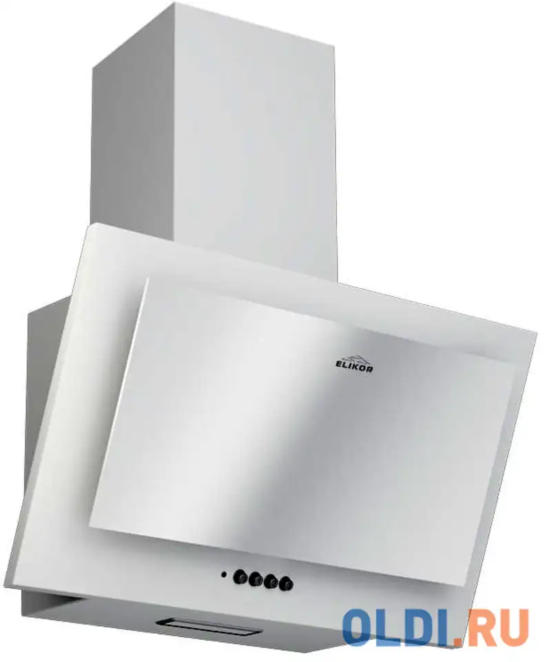 Вытяжка каминная elikor коралл 60п-430-к3д белый управление: кнопочное (1 мотор), фотография 1