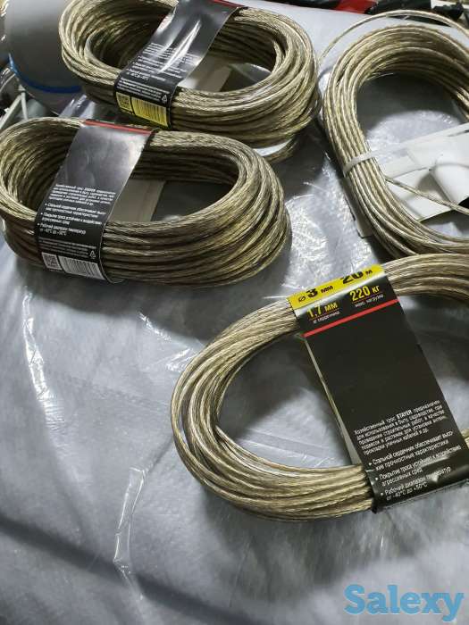 Трос хозяйственный STAYER стальной в полимерной оболочке, 20 м, разные, фотография 1