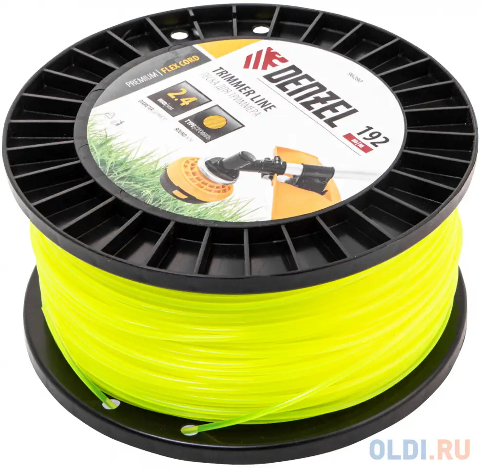 Леска для триммера круглая, 2,4мм х 192м, на din катушке flex, фотография 1