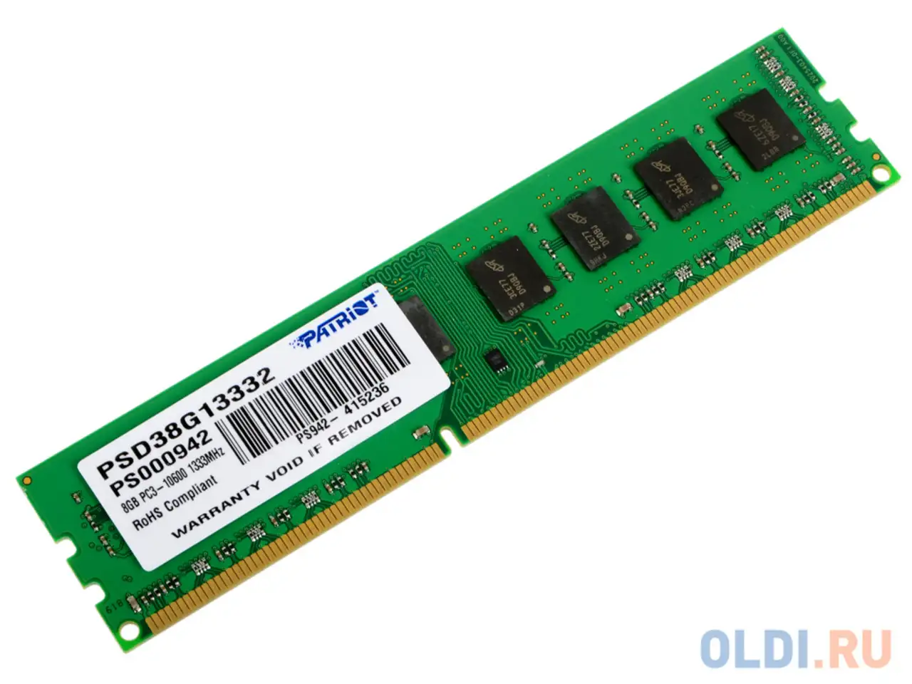 Оперативная память для компьютера patriot signature dimm 8gb ddr3 1333 mhz, фотография 1