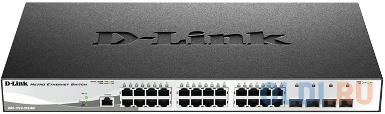 Коммутатор d-link dgs-1210-28x/me/b1a управляемый коммутатор 2 уровня с 24 портами 10/100/1000base-t, фотография 1