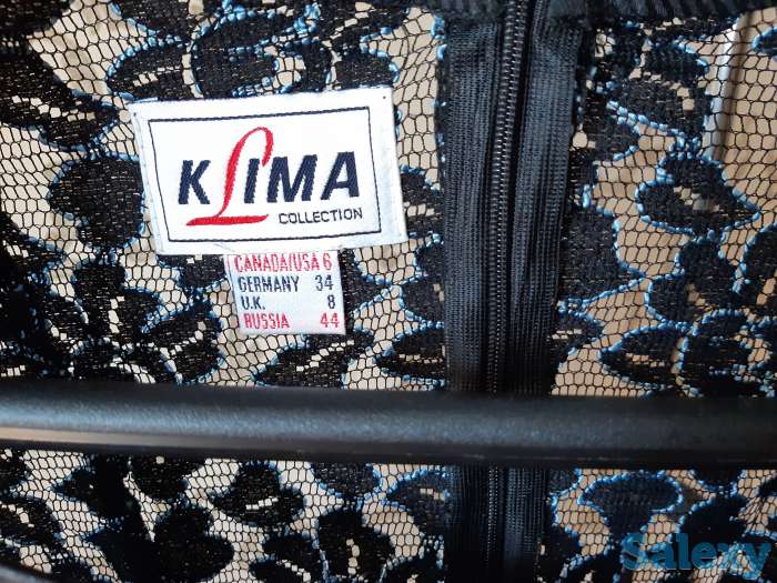 Ажурная гипюровая кофта черно-синяя, фотография 3