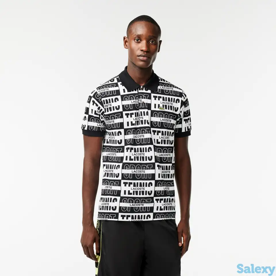 Мужское поло lacoste l.12.12 с принтом, фотография 1