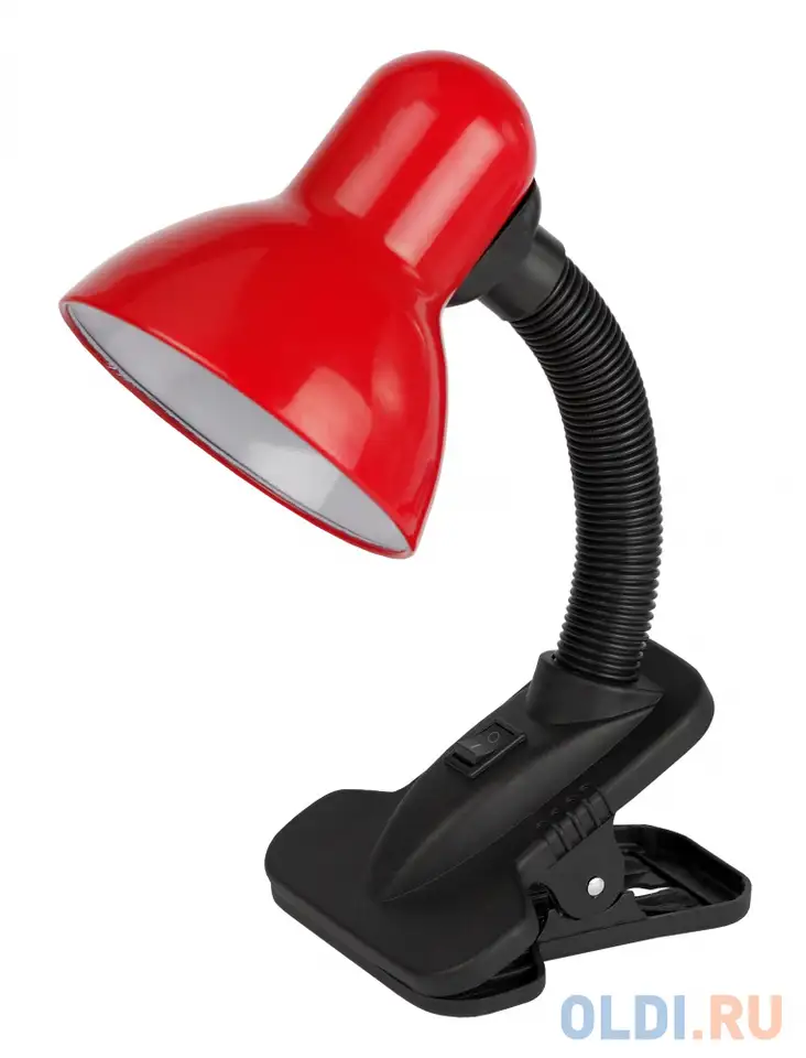 Эра c0041425 настольный светильник n-102-e27-40w-r красный {на прищепке}, фотография 1