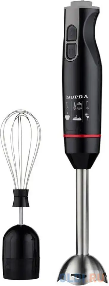 Блендер погружной supra hbs-795 800вт черный/красный, фотография 1