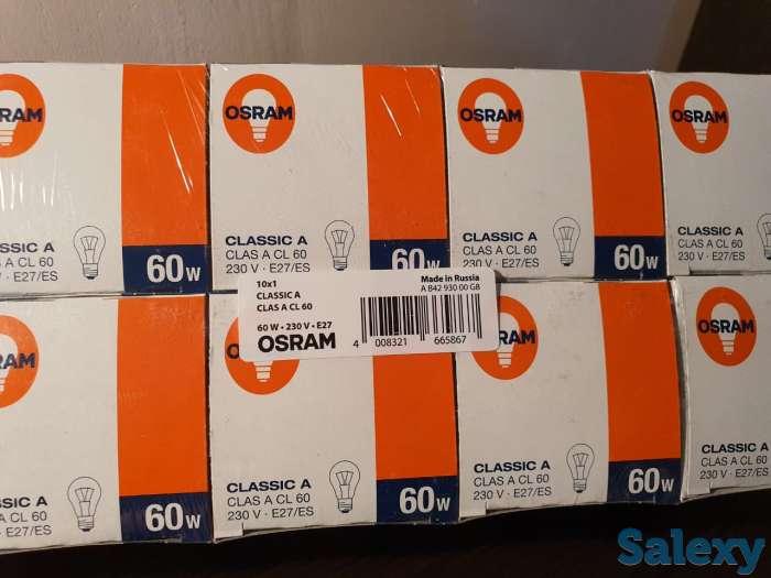 Лампа накаливания OSRAM 60W, лампочка топ качество, фотография 5