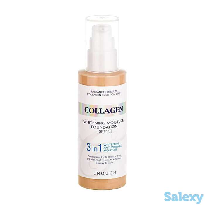 Тональный крем enough collagen 3 in 1 whitening moisture foundation, цвет #21 natural beige | натуральный бежевый, фотография 1