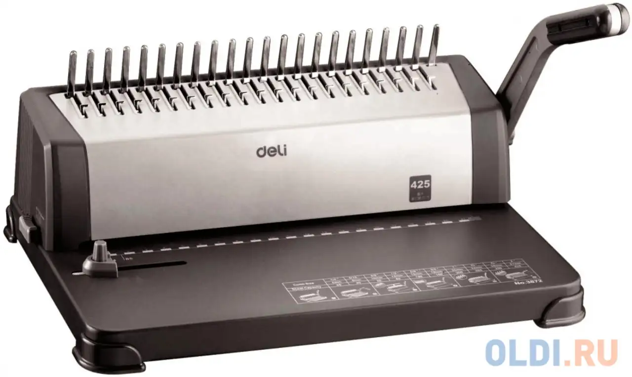 Переплетчик deli e3872 a4 перфорирует 12 листов сшивает 425 листов пластиковые, фотография 1