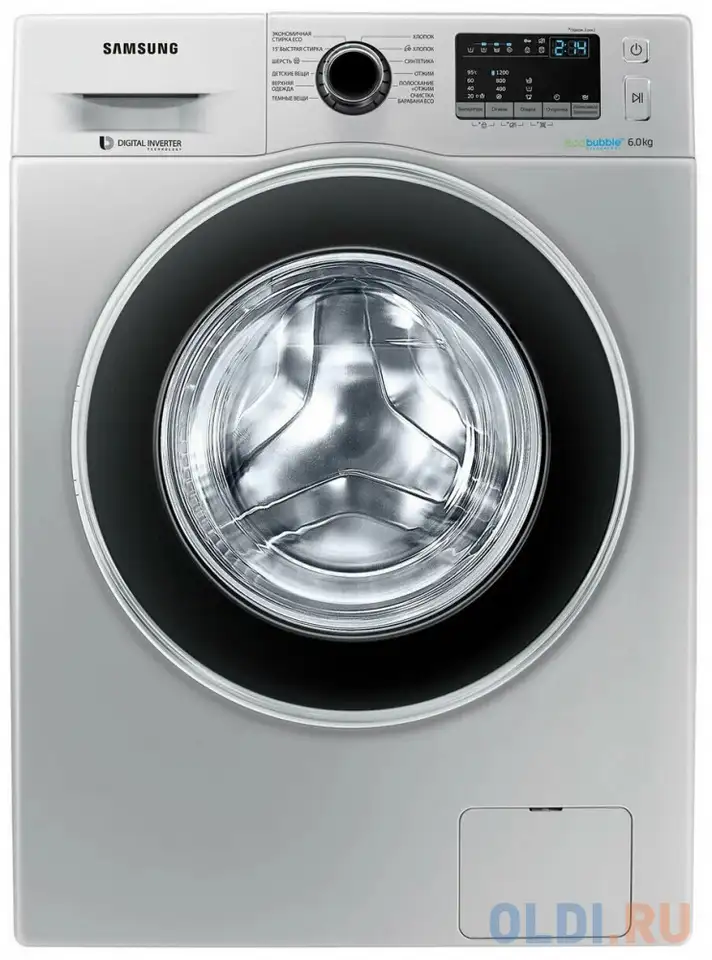 Стиральная машина samsung ww60j4210hsold серебристый, фотография 1