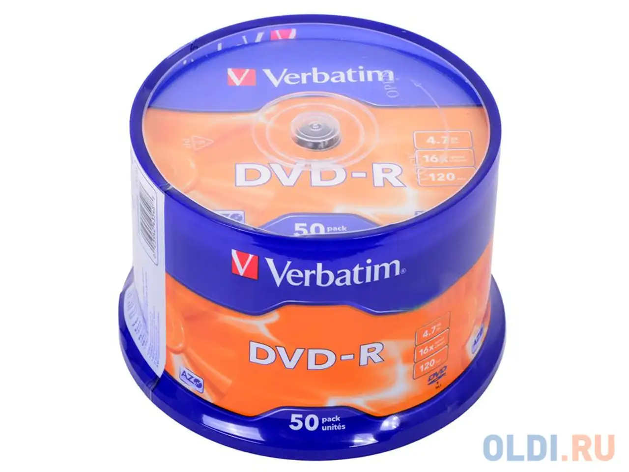Диски dvd-r 4.7gb verbatim 16х  50 шт  cake box, фотография 1