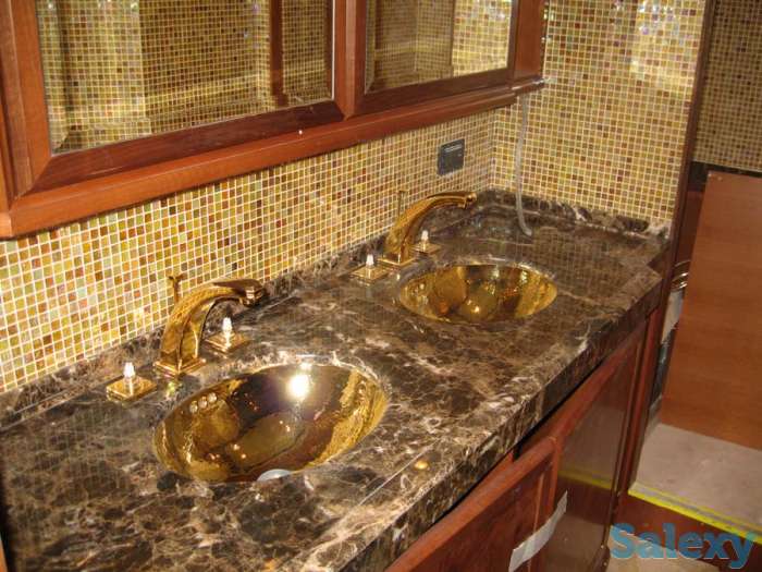 Мрамор гранит травертин оникс в Алматы. Камин, лестница,раковина,столешница, пол, фотография 1