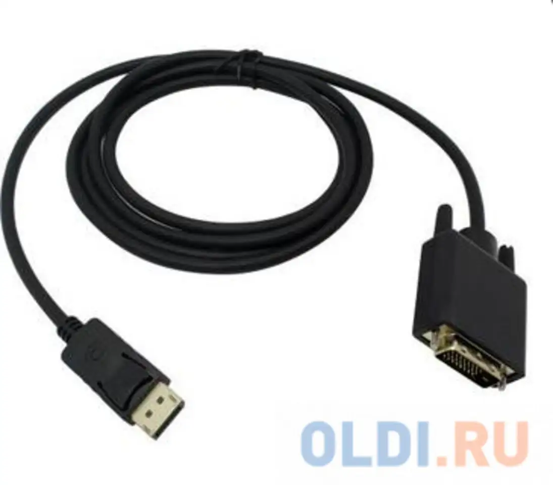 Переходник displayport dvi 1.8м exegate ex-cc-dpm-dvim-1.8 круглый черный ex284908rus, фотография 1