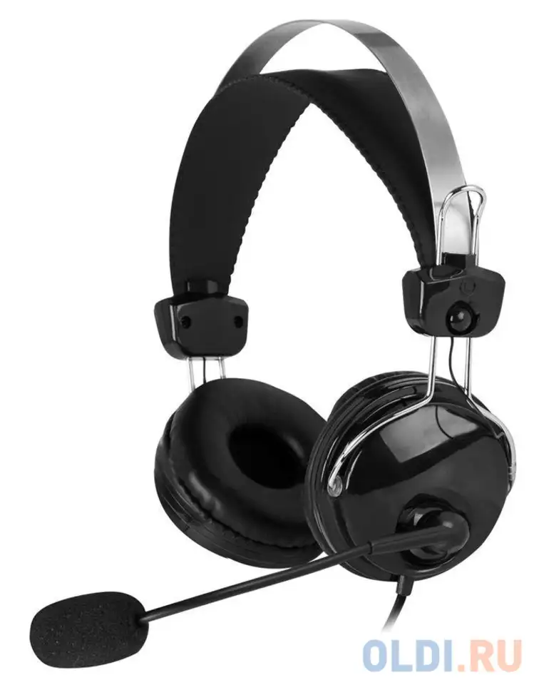 Наушники с микрофоном a4tech hu-7p черный 2м накладные usb оголовье, фотография 1