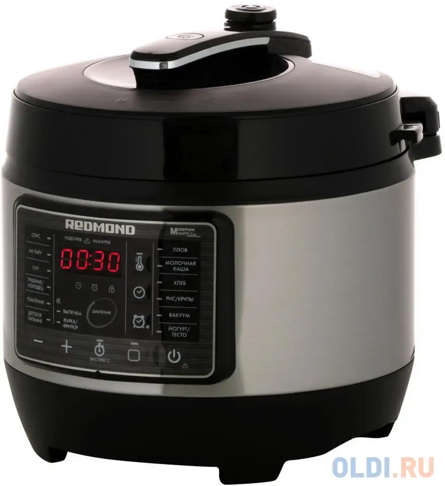 Мультиварка redmond rmc-pm504 900 вт 5 л черный серебристый, фотография 1