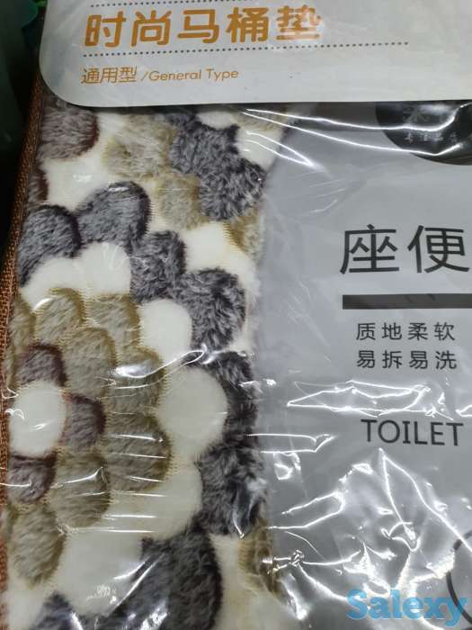 Чехол для сиденья унитаза, подушка для унитаза коричневая, фотография 1