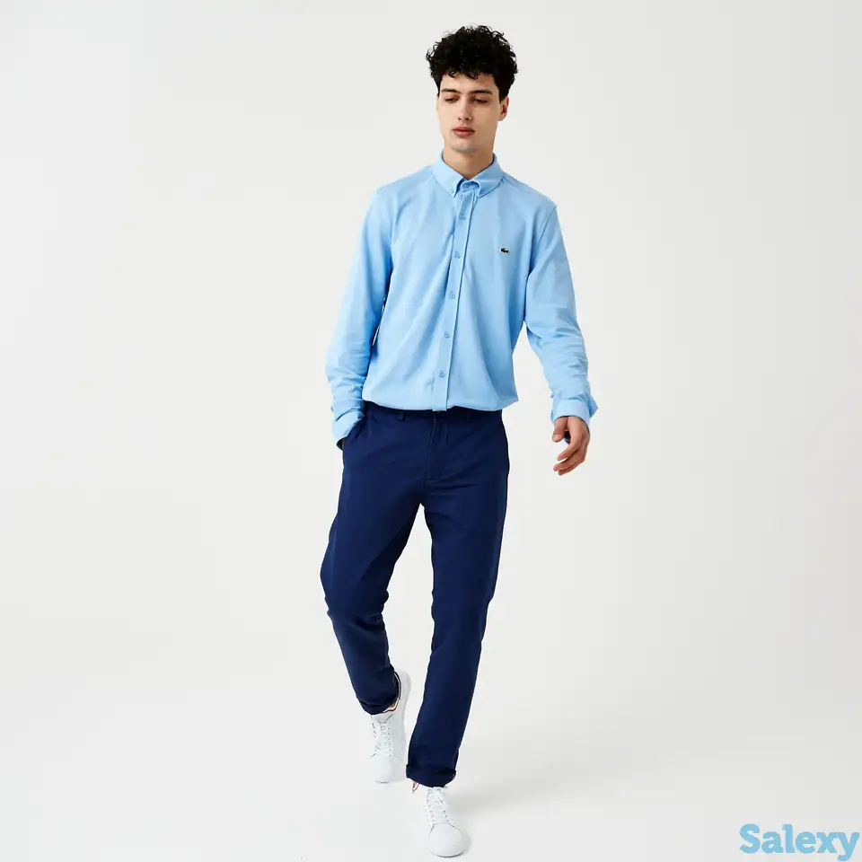 Мужские брюки чинос slim fit из хлопка и льна, фотография 1