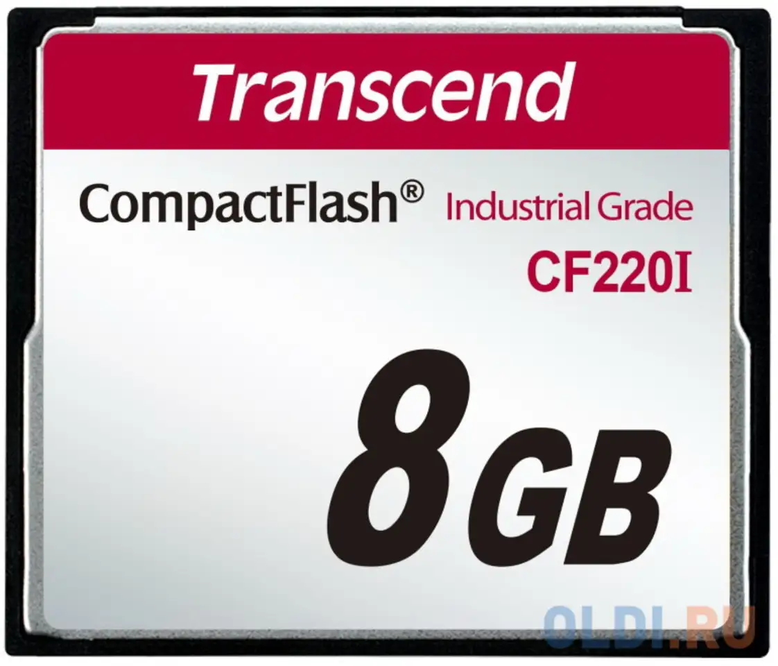 Промышленная карта памяти compactflash transcend 220i, 8 гб slc, темп. режим, фотография 1