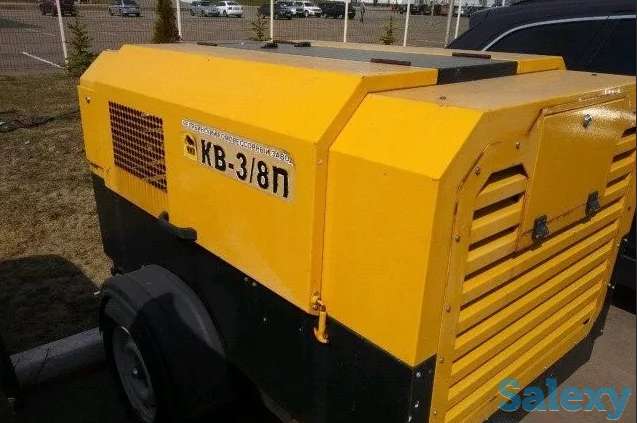 Компрессорная установка КВ-3/8 (дизельный компрессор) обеспечивает одновременную работу 2 отбойных молотков; бетонолома, фотография 1