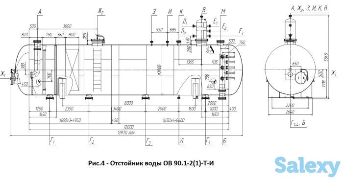 Отстойники воды типа ОВ с условным давлением от 0,6 МПа до 1,8 МПа, фотография 4